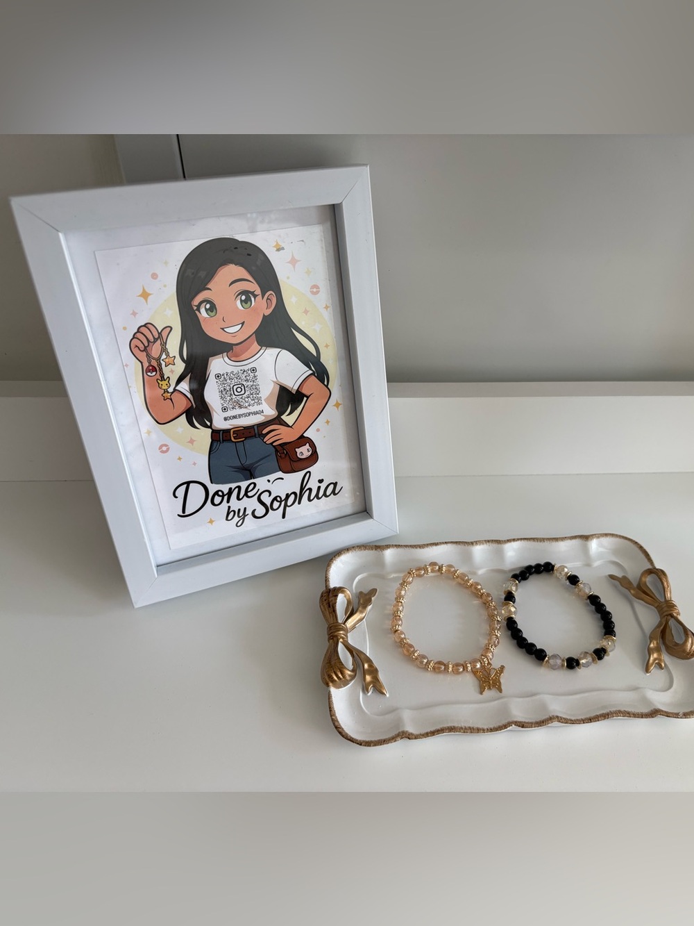 Gold and Black Beaded Bracelet Set - Done by Sophia